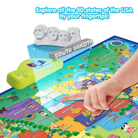 BEST LEARNING i-Poster My USA Interactive Map - Educational Talking Toy for Kids of Ages 5 to 12 Years