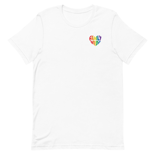 Family Pride Heart Adult Tee (Double Sided Print)