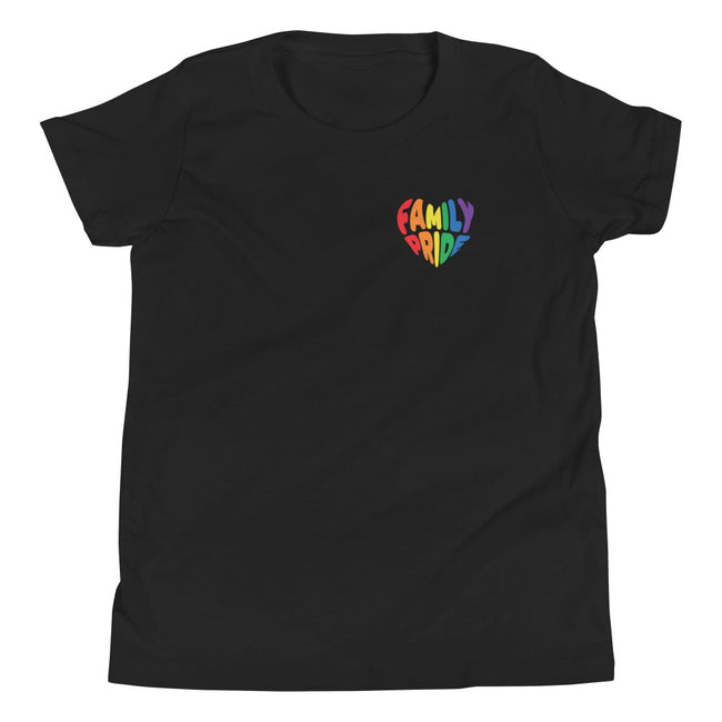 Family Pride Heart Youth Tee (Double-Sided Print)