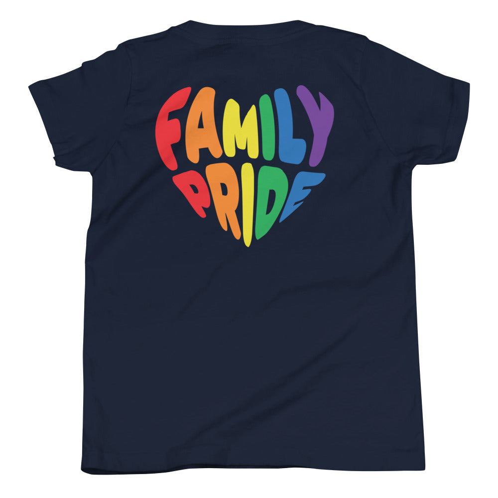 Family Pride Heart Youth Tee (Double-Sided Print)