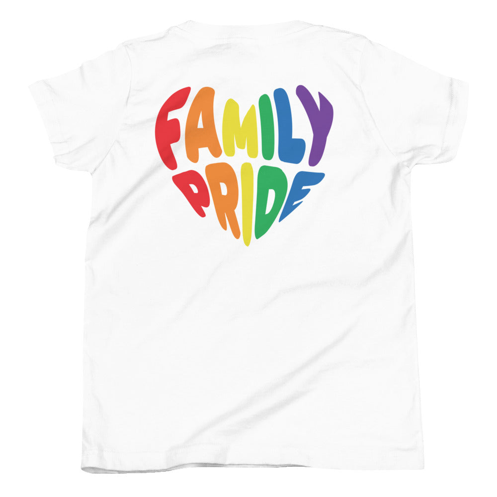 Family Pride Heart Youth Tee (Double-Sided Print)