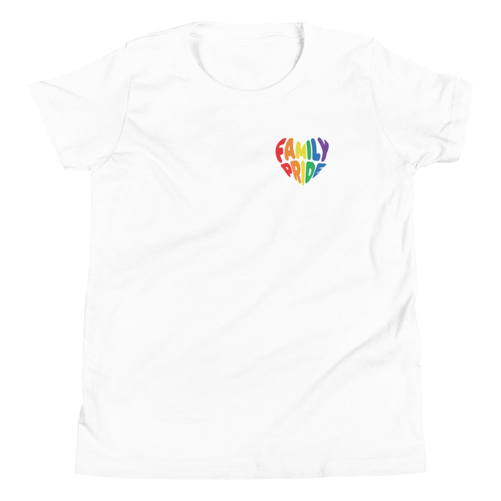 Family Pride Heart Youth Tee (Double-Sided Print)